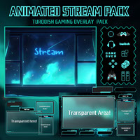 Turquoise Gaming Twitch Overlay Pack