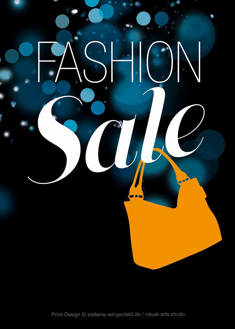 Fashion-Sale-Design-on-black-background-with-blurry-dots rendition image
