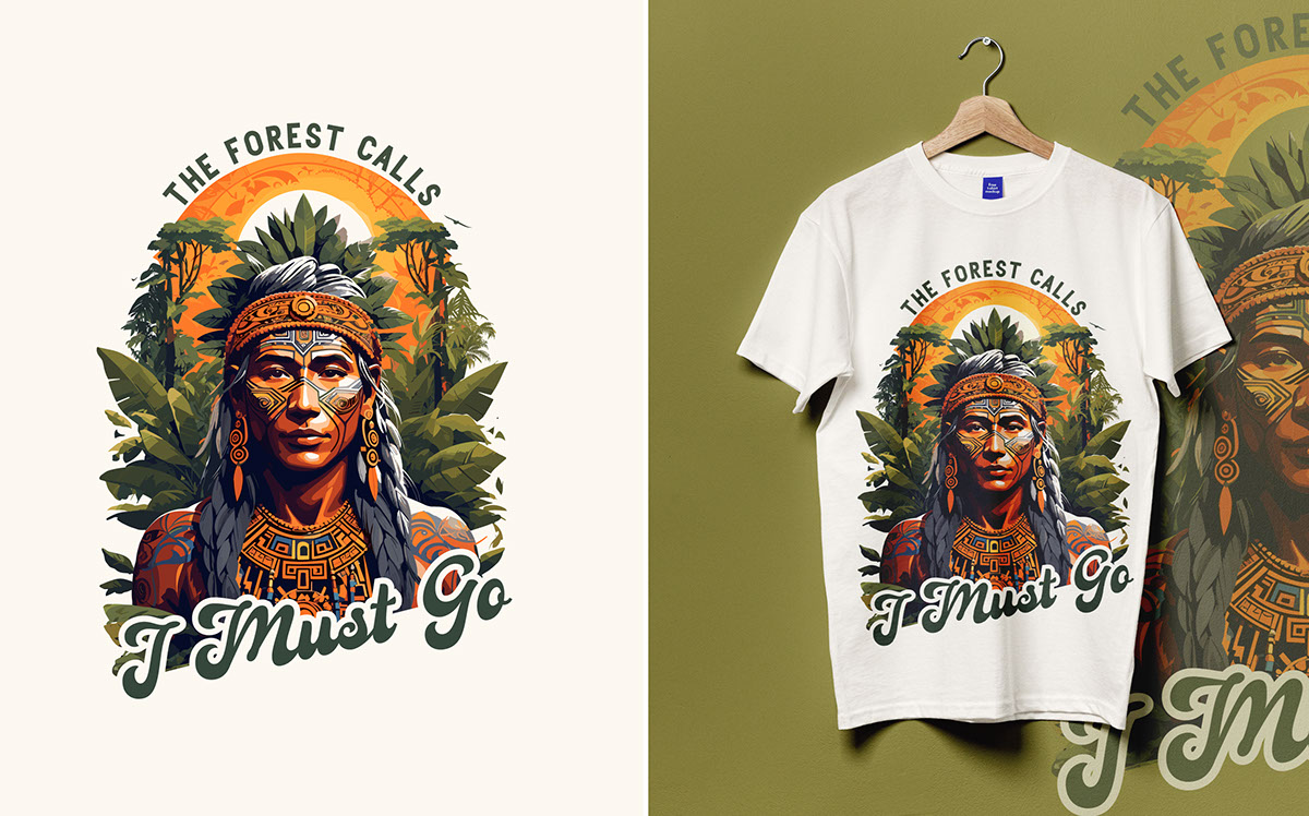 Forest T-Shirt Design rendition image