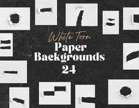 24 White Torn Paper Backgrounds