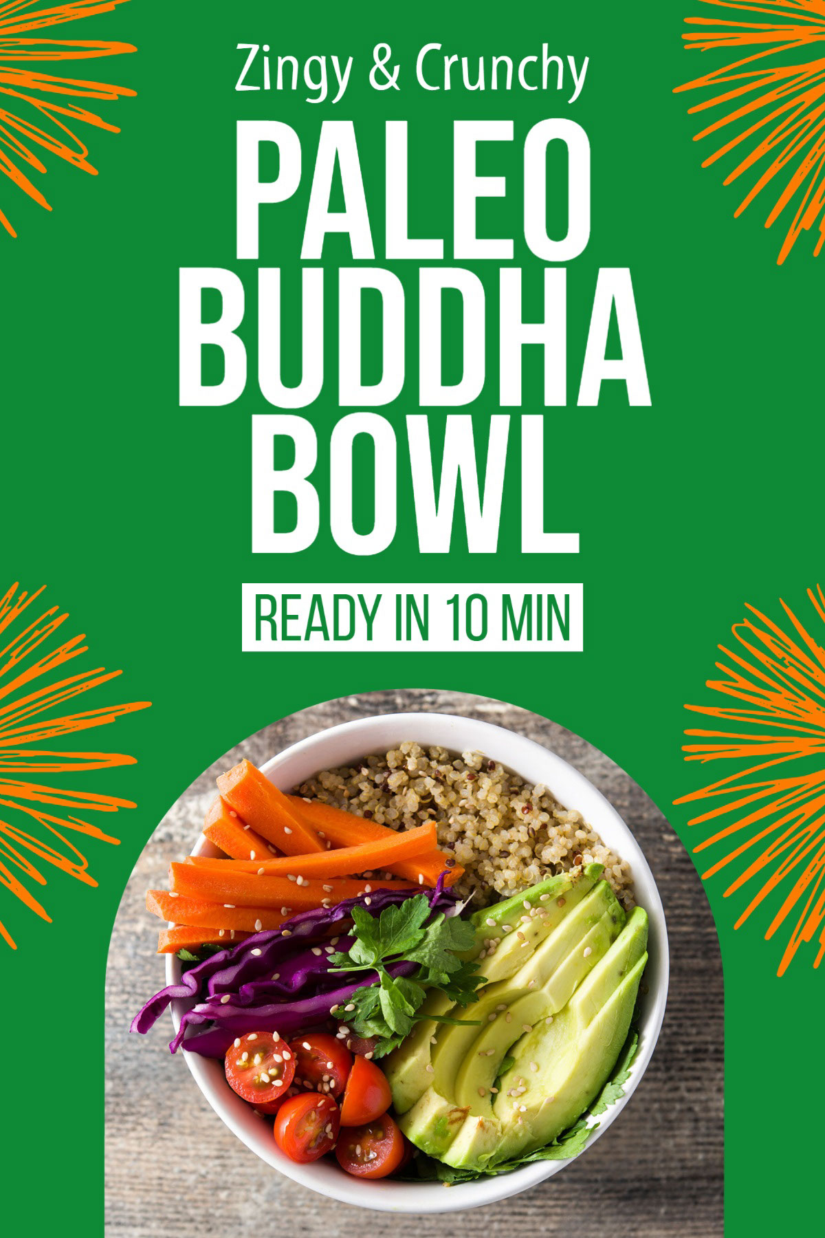Green Buddha Bowl Recipe Pinterest Post Paleo Buddha Bowl Zingy & Crunchy Ready in 10 Min