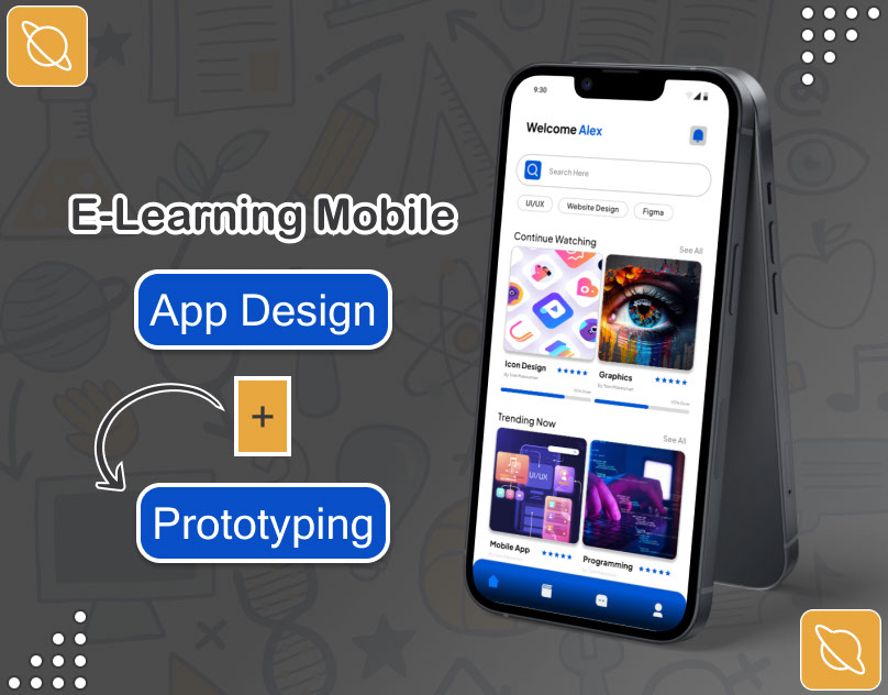 E-Learning Mob App Cover rendition image