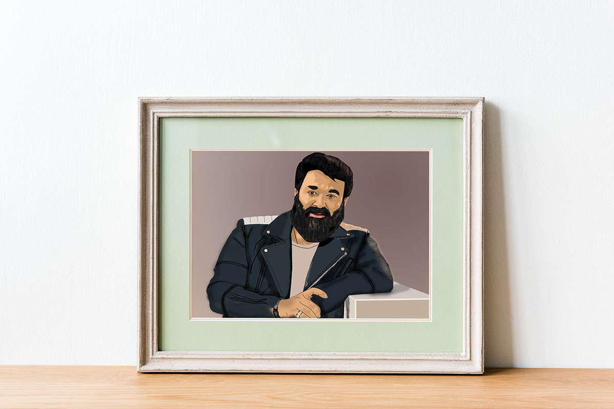 MOHANLAL DIGITAL PAINTING rendition image