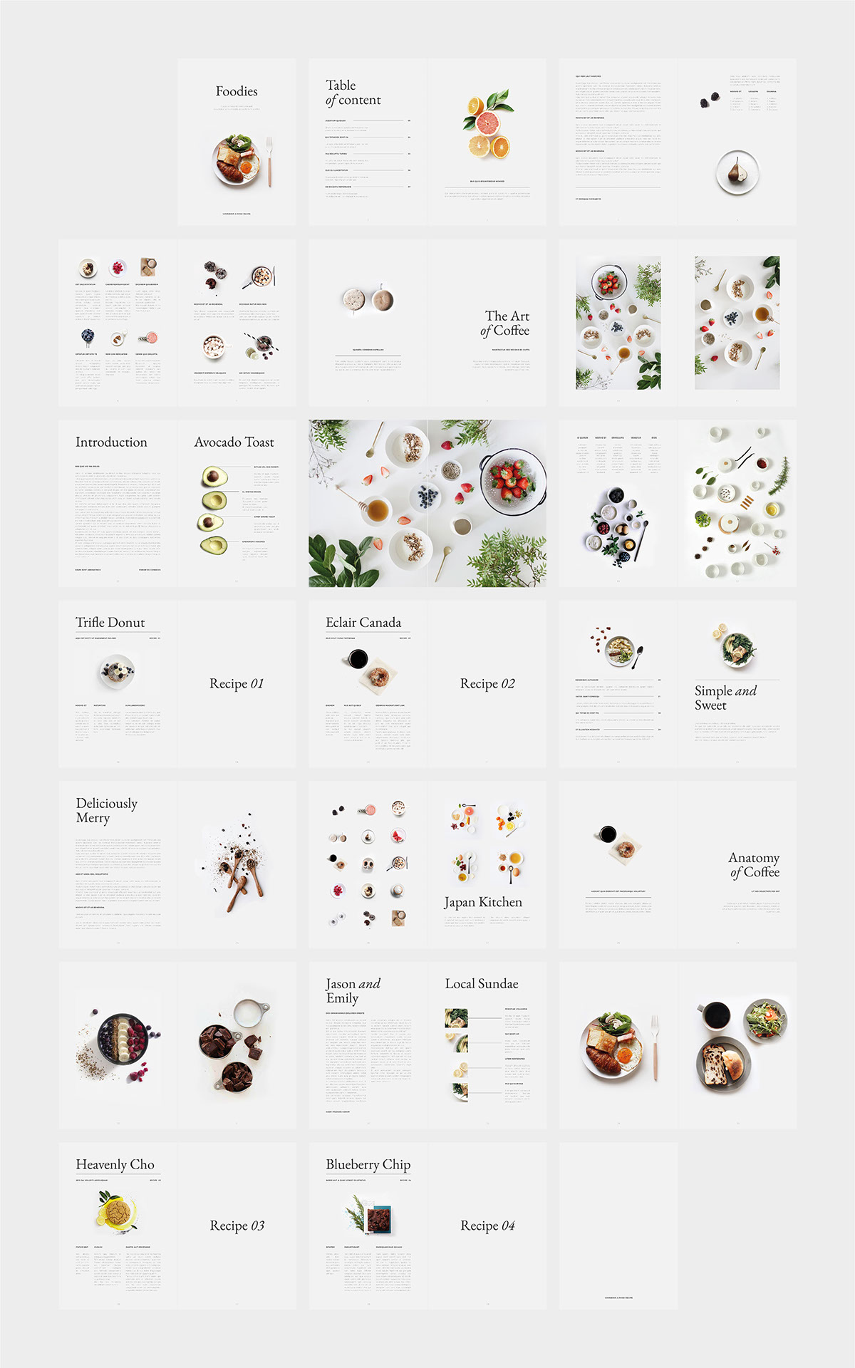 FOODIES Recipes Book Cookbook InDesign Canva Template rendition image