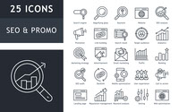 Seo and promotion icon set