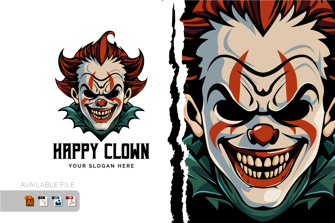 Clown mascot logo rendition image