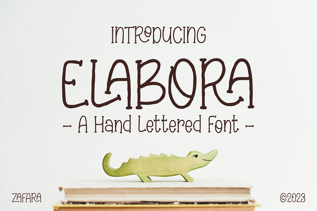 Elabora - A Hand Lettered Font rendition image