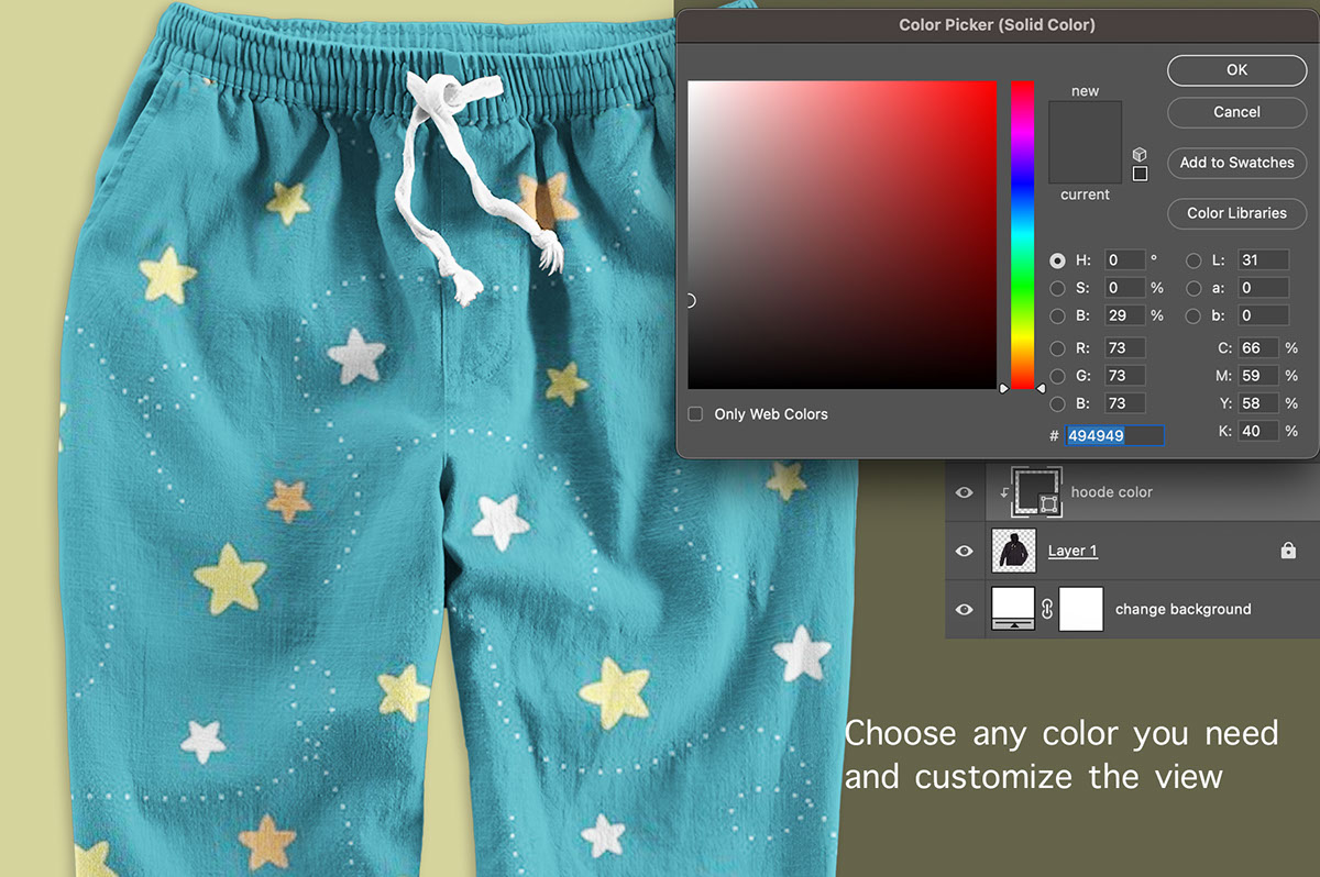 fully custom cotton linen pants mockup psd Template rendition image