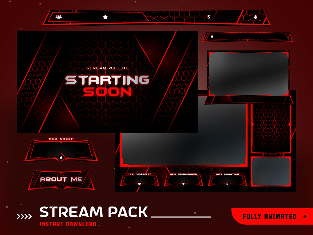 Redline Matrix Animated Stream Overlay Package on Behance :: Behance
