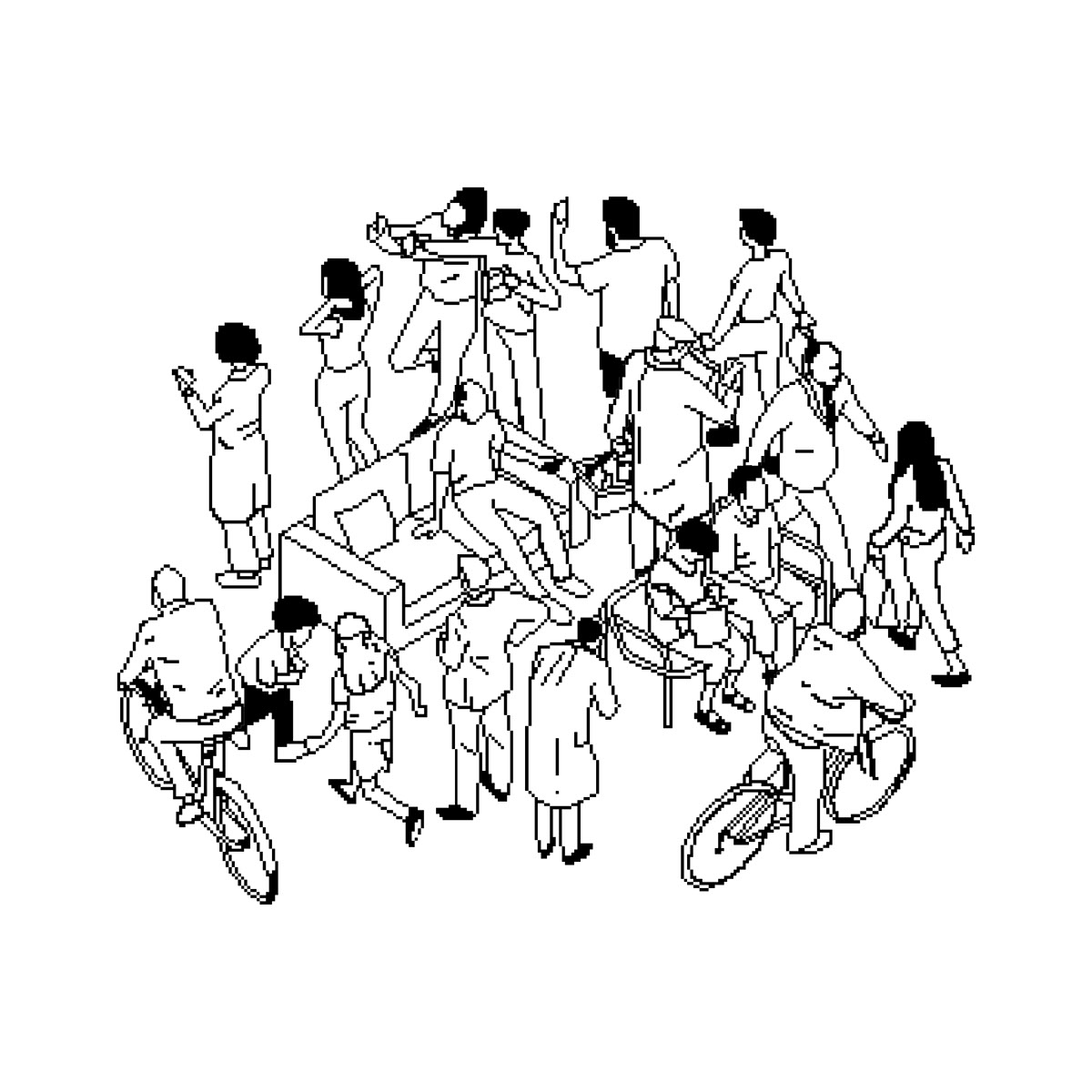 Axonometric Pixelated People on Behance :: Behance