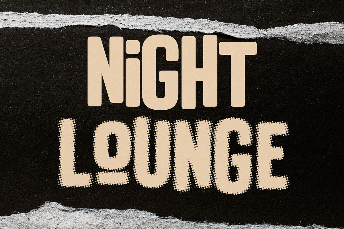 Night Lounge Typeface rendition image