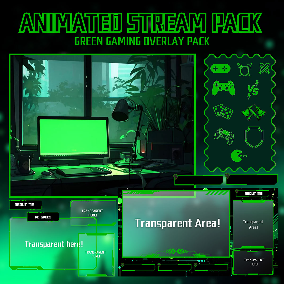 Green Gaming Overlay on Behance Behance