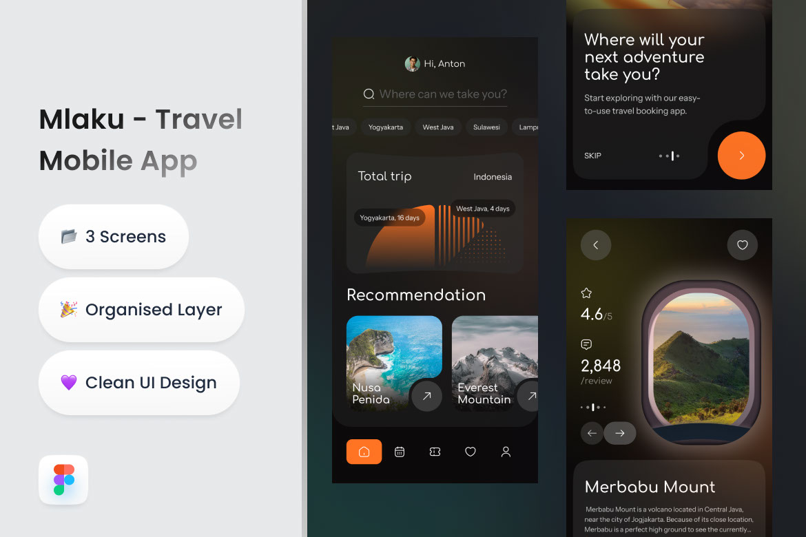 Mlaku - Travel Mobile App rendition image