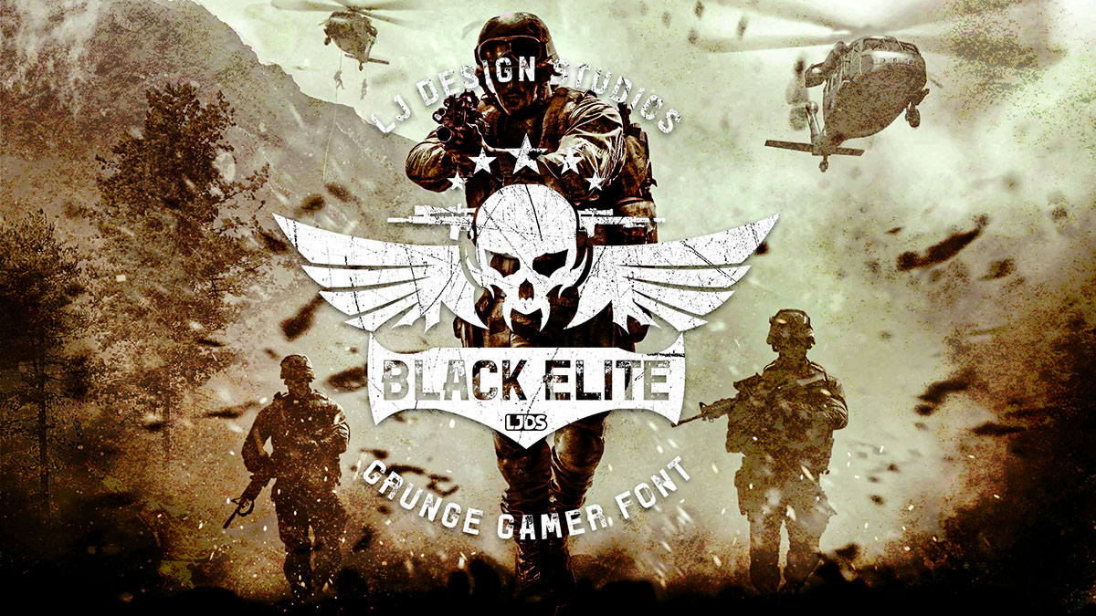 Black Elite font Standard version rendition image