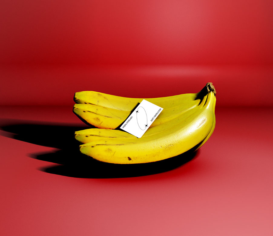 Business Card Mockup with Banana rendition image