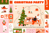 Christmas Party People Illustrations