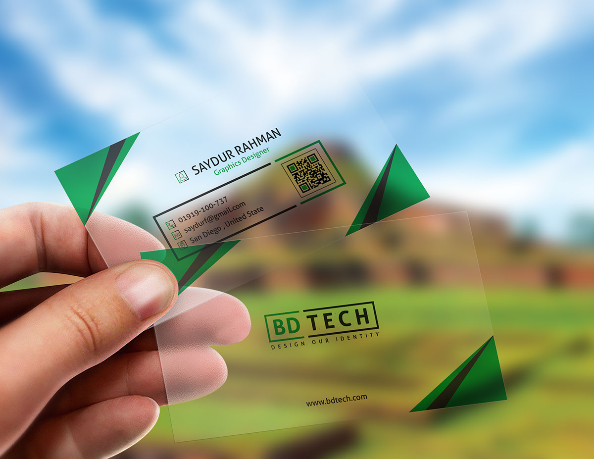Transparent plastic business card mockup on Behance :: Behance