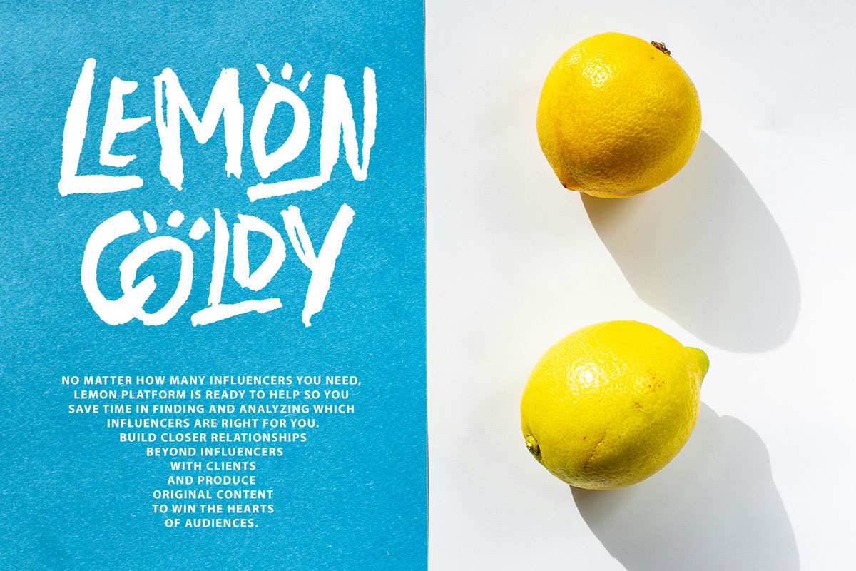 Lemon Coldy Brush Font rendition image