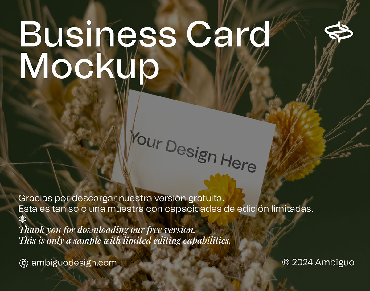 Ambiguo Free Business Card Mockup rendition image