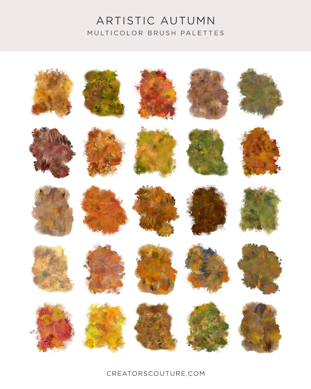 Artistic Autumn Multicolor Brushes by Creators Couture rendition image