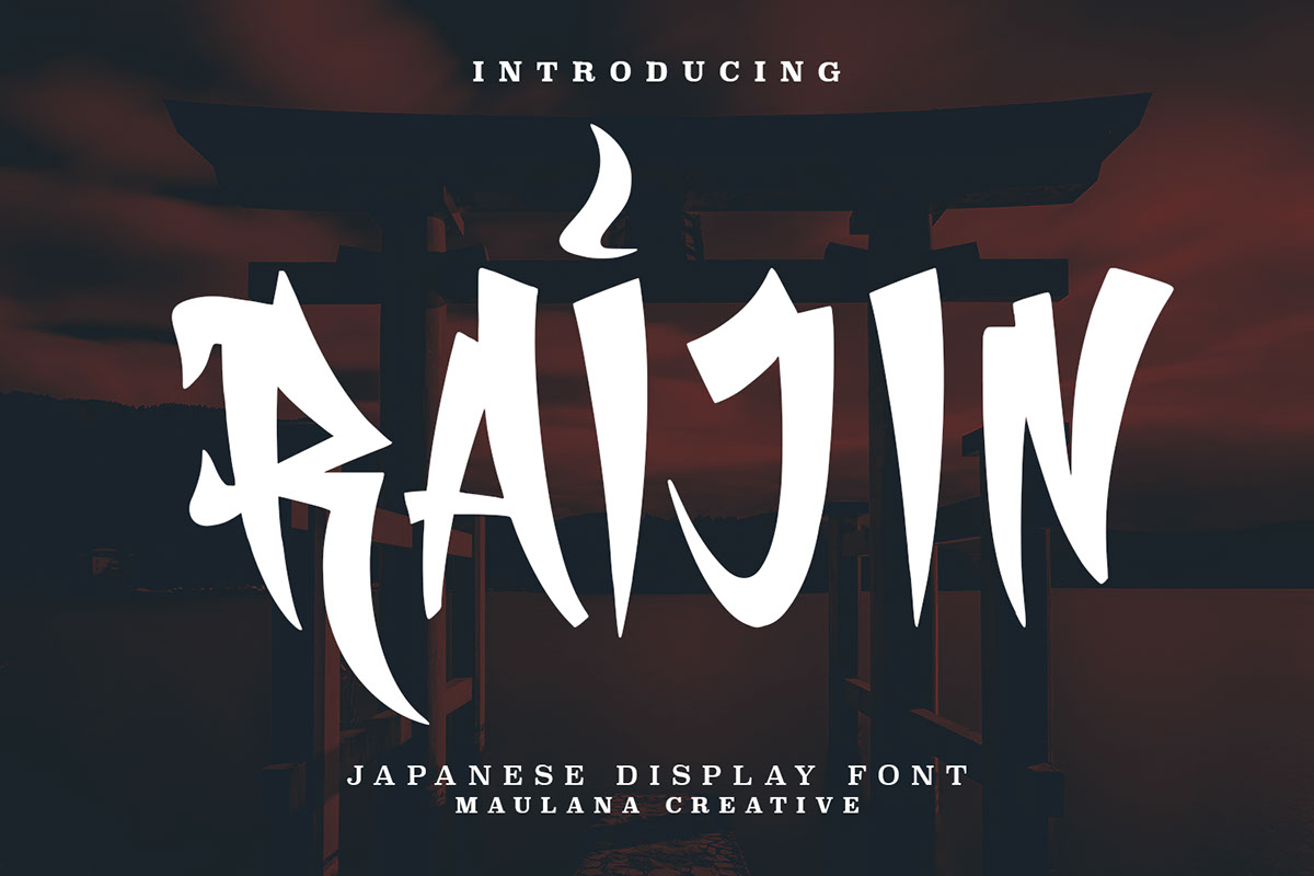 Raijin Japanese Display Font rendition image