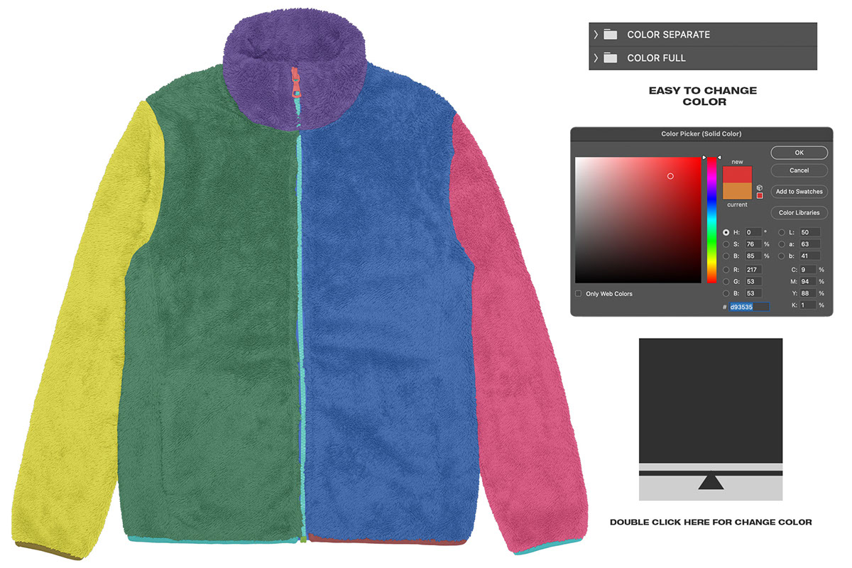 Boa Fleece Jacket Basic - Mockup Link rendition image