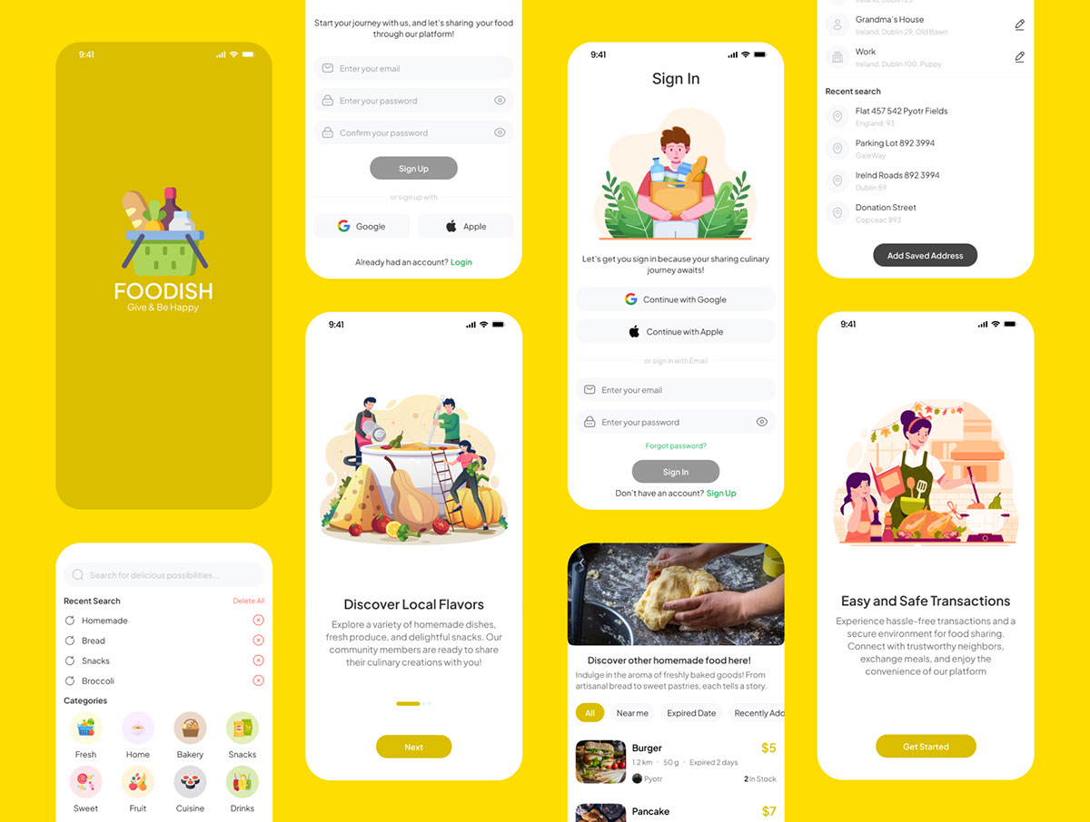 Foodish - Food - Ecommerce Mobile App UI Kit rendition image