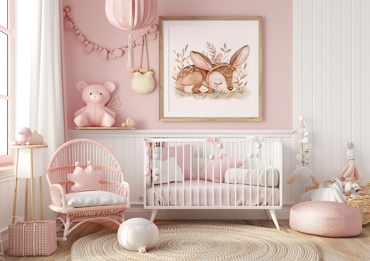 Baby room Mockup frame rendition image