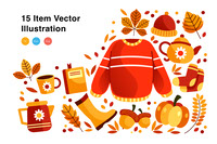 Autumn Elements Vector Illustration