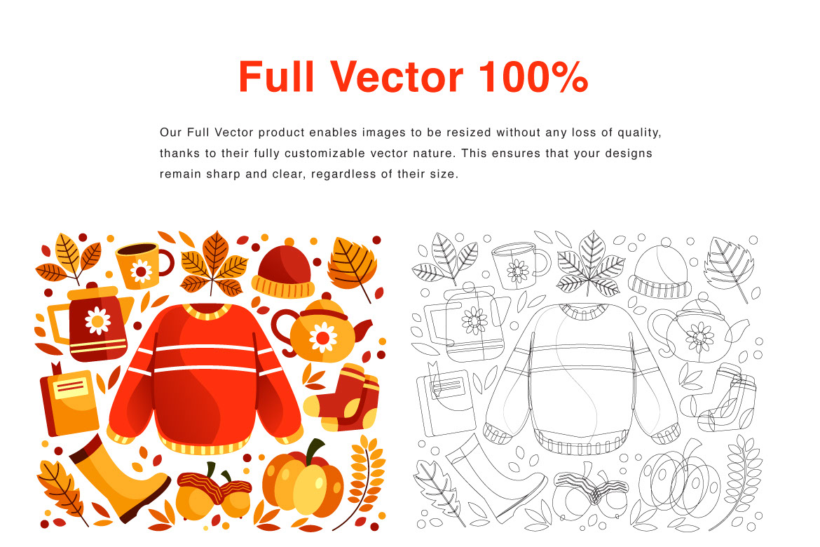 Autumn Elements Vector Illustration rendition image