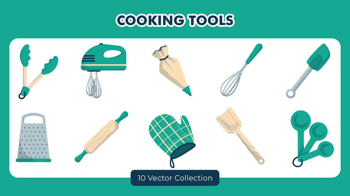 Cooking Tools Vector Set rendition image