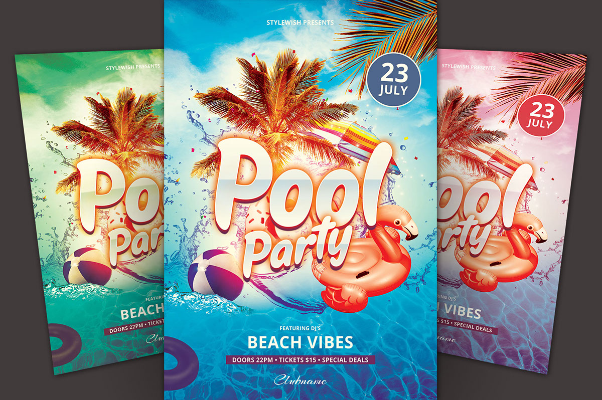 Pool Party Flyer rendition image