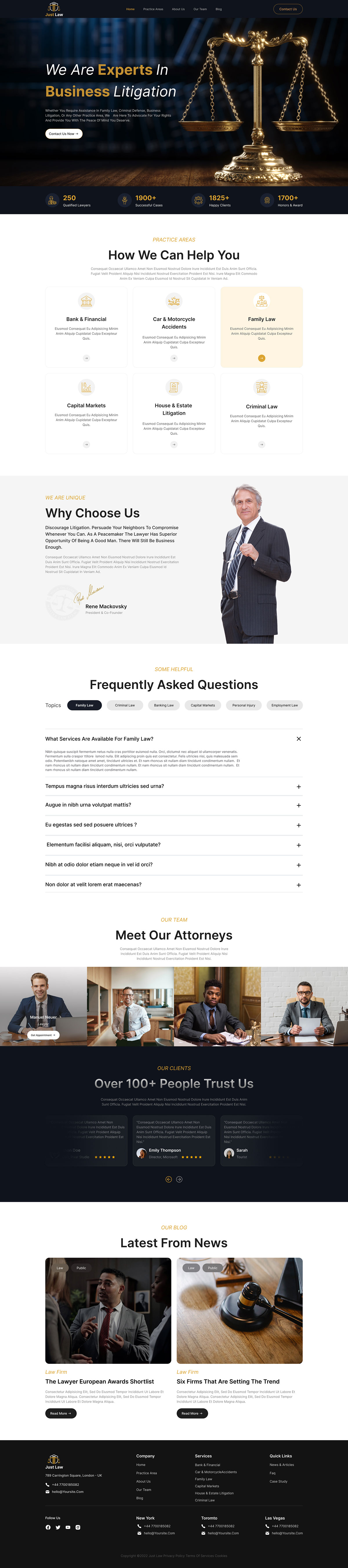 Law Firm Landing Page UI Design rendition image