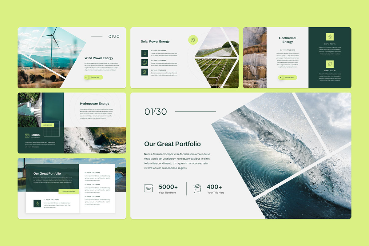 Ecogon - Renewable Energy PowerPoint Template rendition image