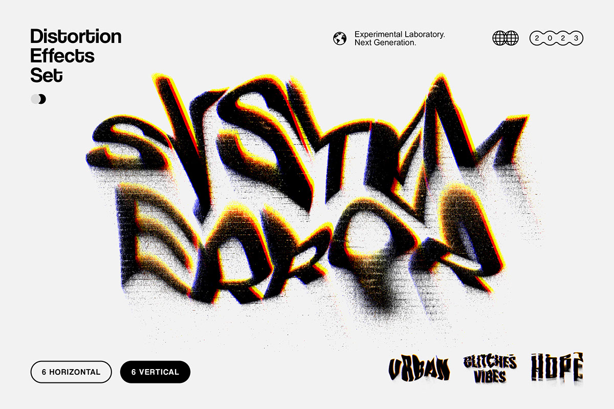 Distortion Text Effects Collection rendition image