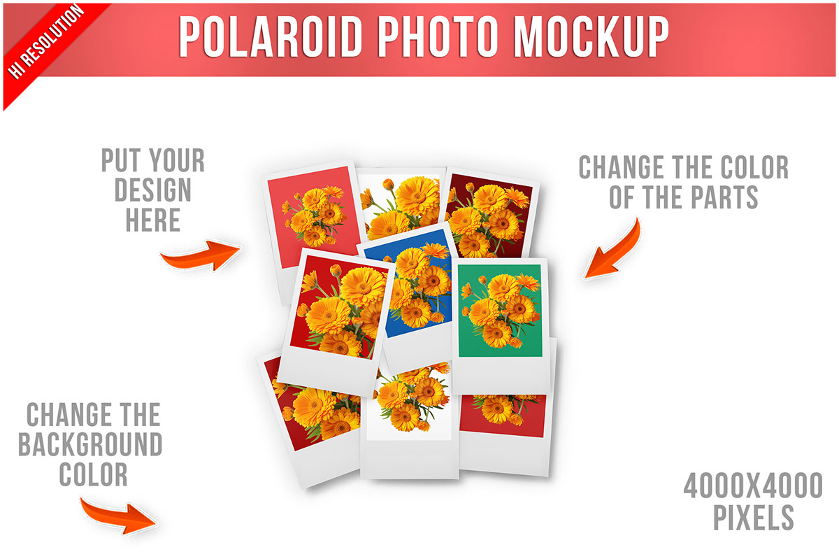 Polaroid Photo Mockup rendition image