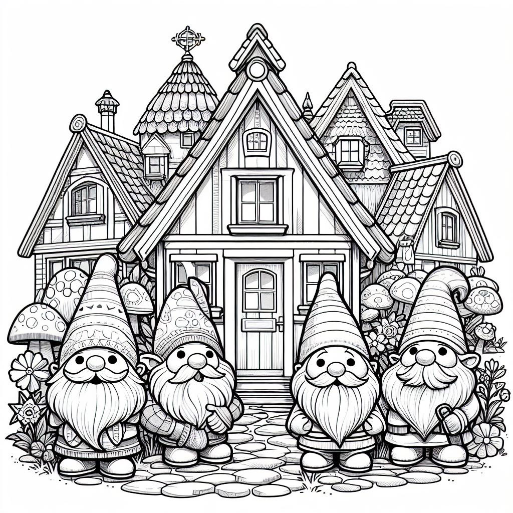 gnome coloring pages rendition image