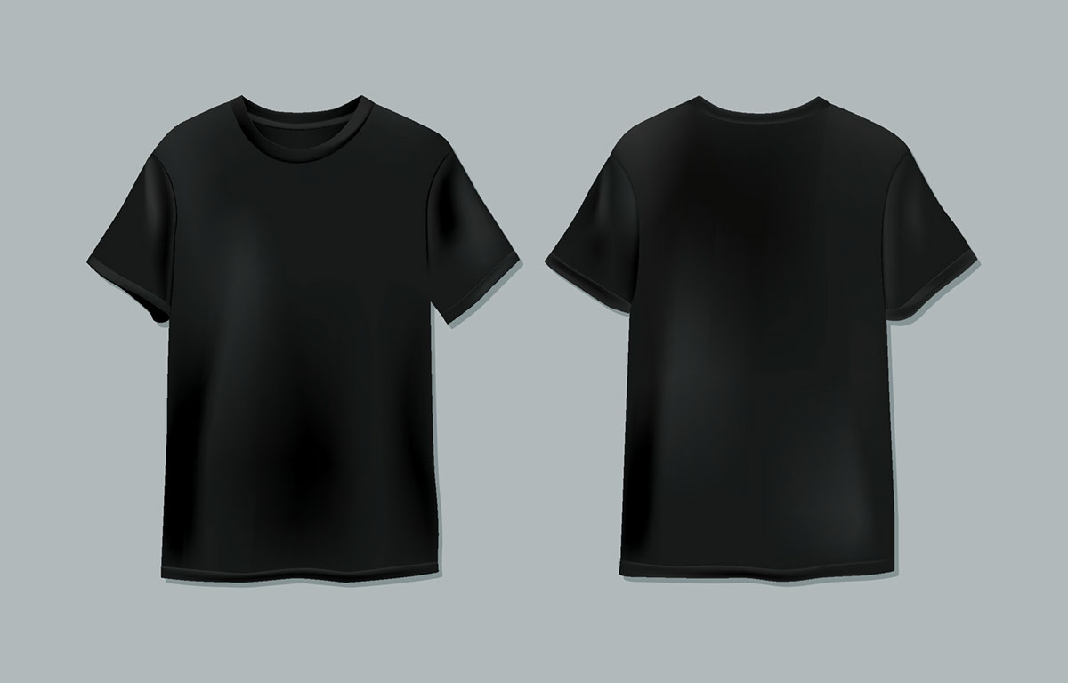 Black T-shirt rendition image