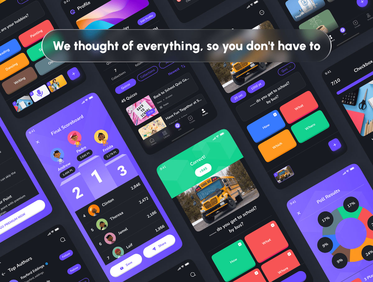 Quizzo - Quiz App UI Kit on Behance :: Behance