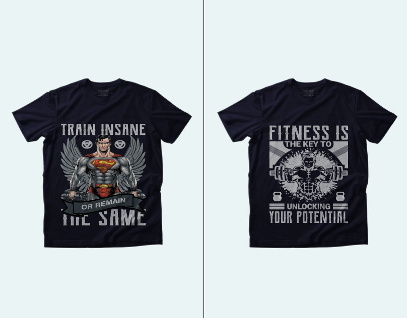 Fitness T shirt Design rendition image