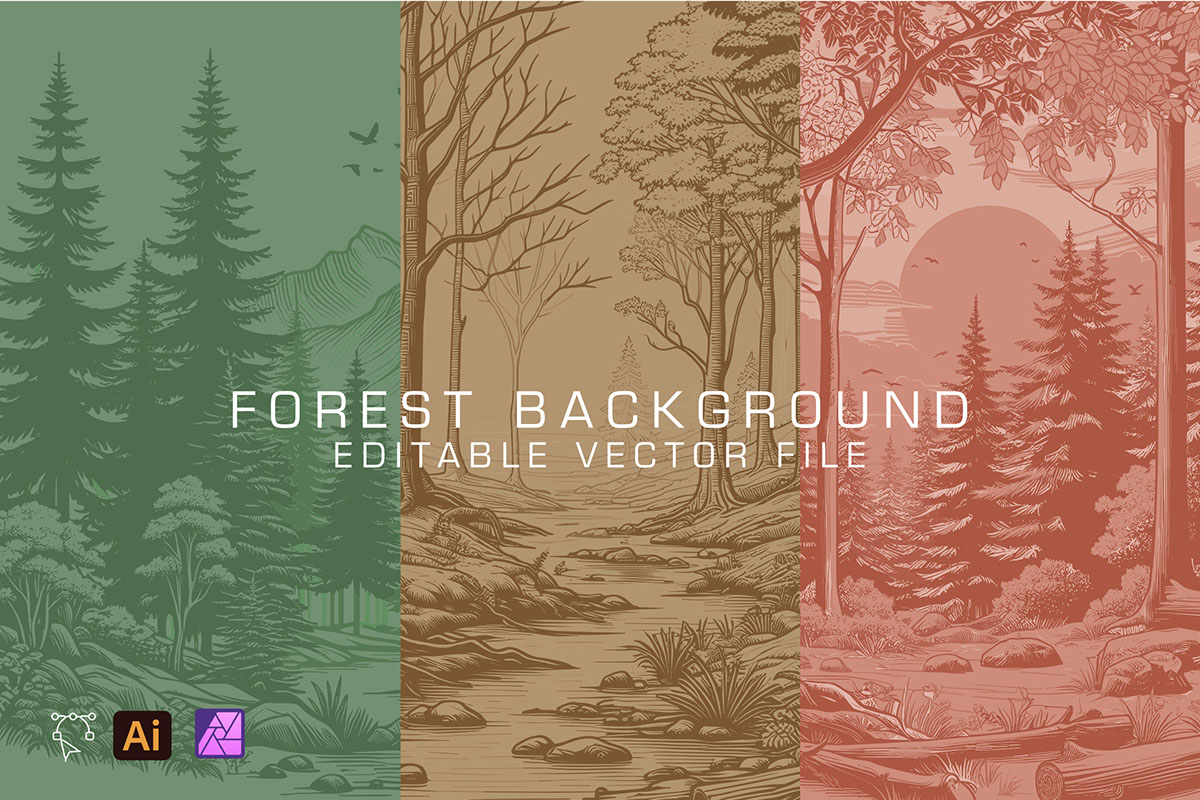 Vector Forest Illustration rendition image