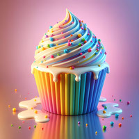 cup cake with  with sprinkles