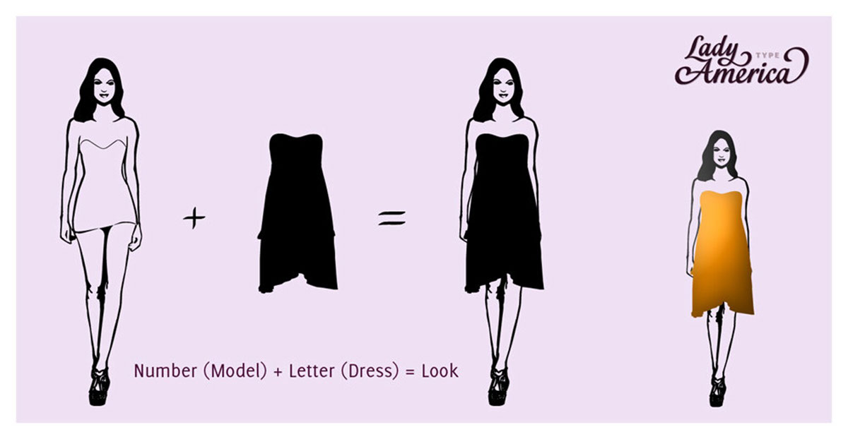 Modern Dresses Font rendition image