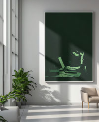 minimalist-photorealistic-art-dark-green-illuminated