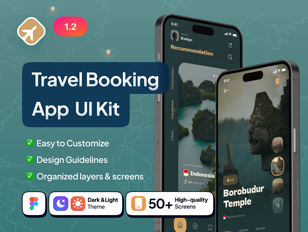 Navel - Tour Travel Booking App UI Kit rendition image