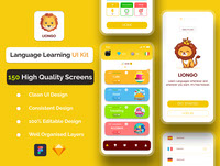 LionGo Language Learning Sketch - Figma UI Kit