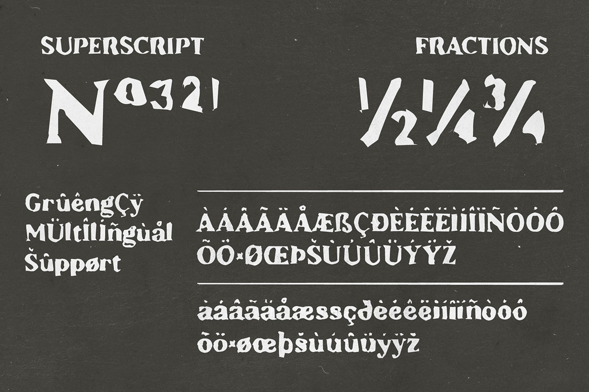 Gruengcy - Display Raw Serif Font rendition image