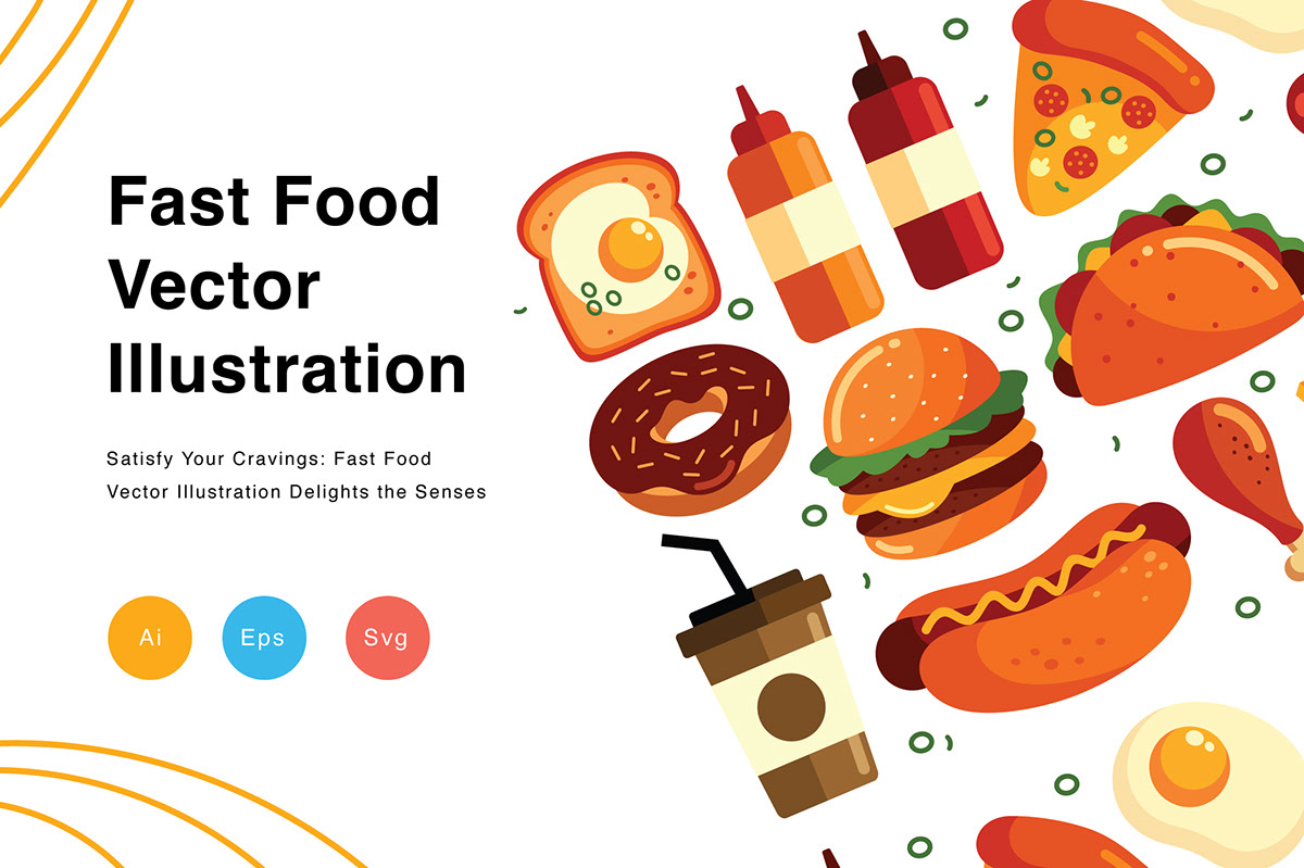 Fast Food Vector Illustration rendition image