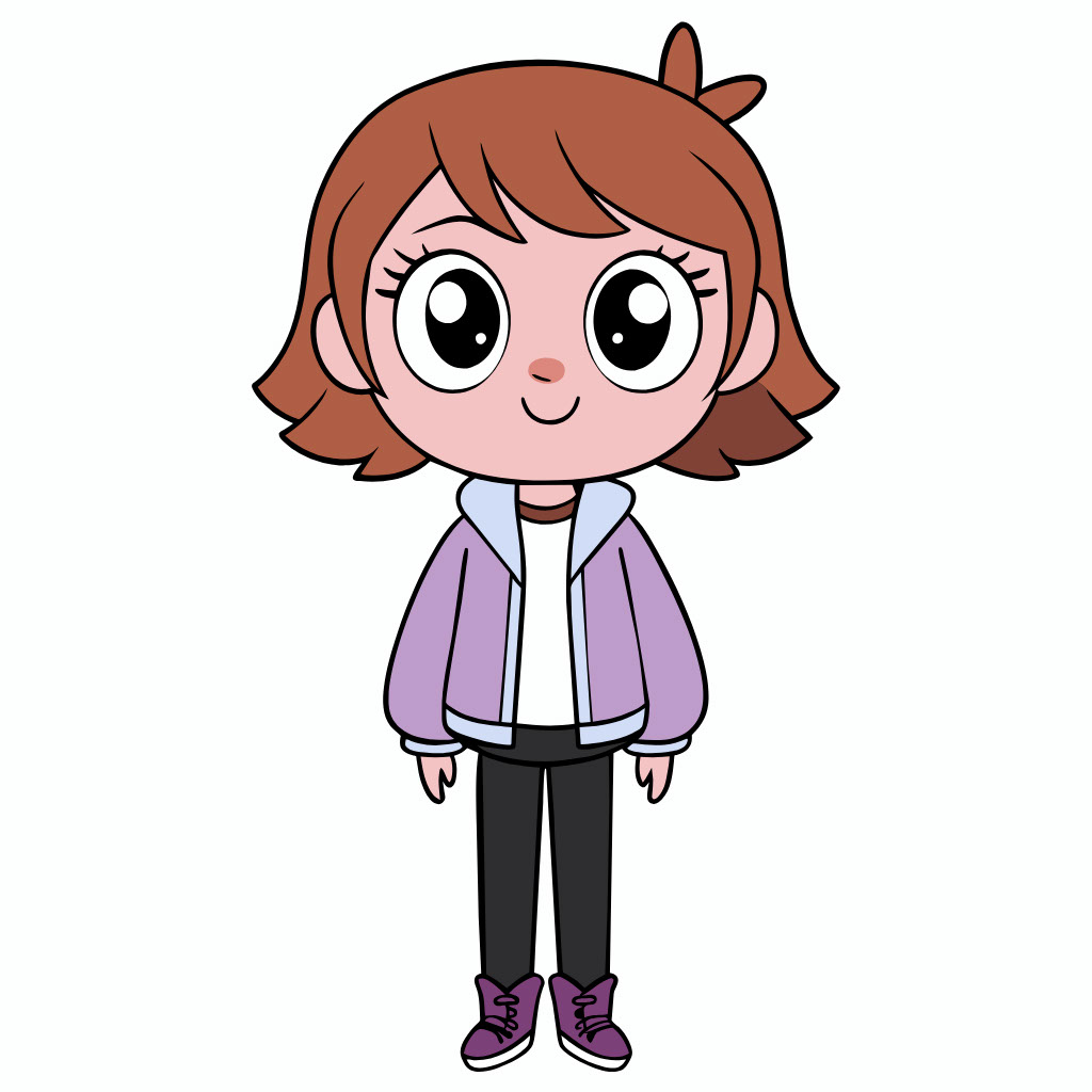 Agirl with brown short hair rendition image