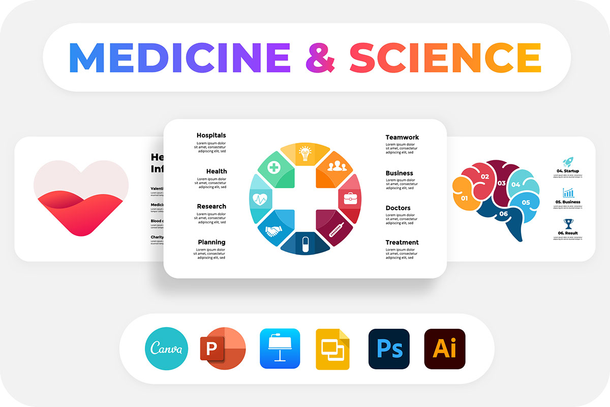 Medicine and Science - Infographics Pack rendition image